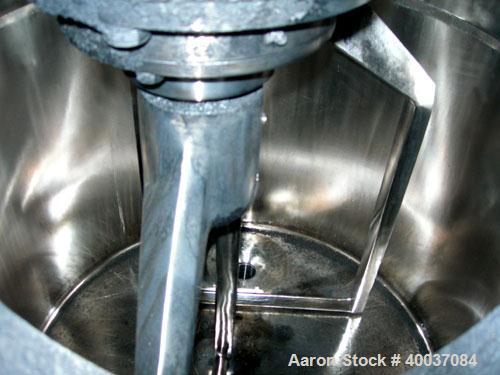 Used Ross Double Planetary Vacuum Change Can Mixer, Model HDM200, 316L stainless steel. (2) 316L stainless steel stirrers, Teflon scraper blade on bottom of one stirrer. Driven by an approximately 50...