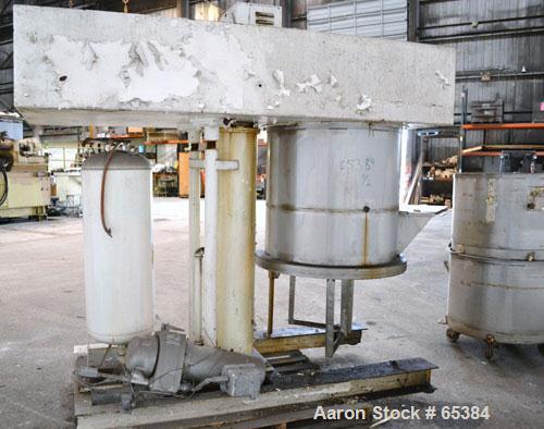 Used Ross Double Planetary Mixer, Model HDM75, 304 Stainless Steel. 10-75 Gallon working capacity. (2) 34-1/2" Diameter x 22-1/2" deep non-jacketed mixing cans. Air/oil lift, top dust hood with a 7” ...