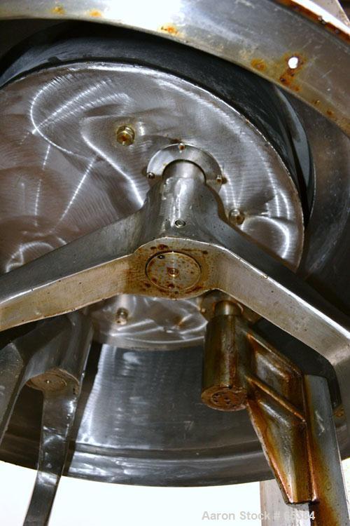 Used Ross Double Planetary Mixer, Model HDM75, 304 Stainless Steel. 10-75 Gallon working capacity. (2) 34-1/2" Diameter x 22-1/2" deep non-jacketed mixing cans. Air/oil lift, top dust hood with a 7” ...