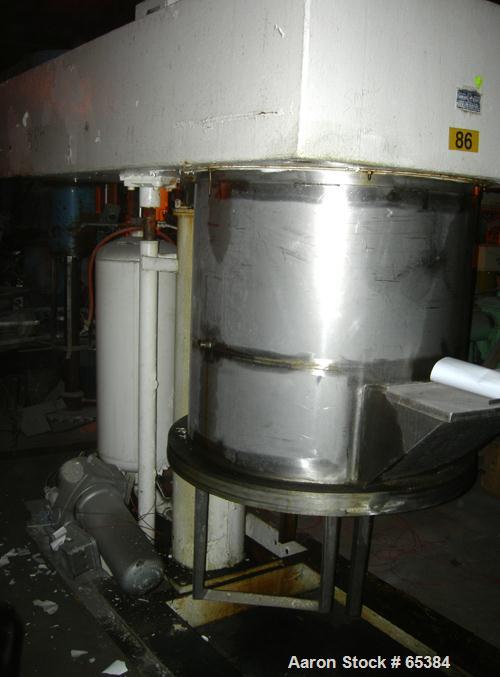 Used Ross Double Planetary Mixer, Model HDM75, 304 Stainless Steel. 10-75 Gallon working capacity. (2) 34-1/2" Diameter x 22-1/2" deep non-jacketed mixing cans. Air/oil lift, top dust hood with a 7” ...