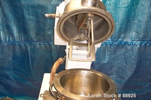 Used Ross Double Planetary Mixer, Model LDM-2, 304 Stainless Steel. 1 quart to 1.5 gallon working capacity, 2 total. 9-3/4" diameter x 6-1/2" deep non-jacketed bowl. Top vacuum hood with sight glass....