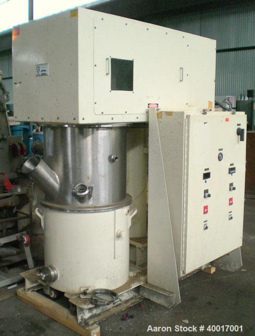 Used: 40 gallon Ross Powermix planetary mixer, model PD-40, stainless steel construction, vacuum rated, (1)  
stirrup blade driven by 7.5 hp 230/460 volt variable speed motor with VFD, (1) high speed...
