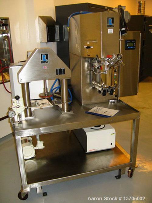 Unused-Used: Ross model PDM-1/2 power mix, sanitary stainless with discharge ram, 0.5 gallon. All sanitary stainless steel c...