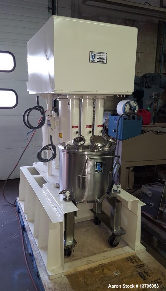 Used Ross Model PVM-10 Versamix. Triple shaft design. Jacketed. Vacuum. 10 gallon working capacity. 15 gallon total capacity. Type 316 stainless steel construction. Unit has 3- blade anchor agitator ...