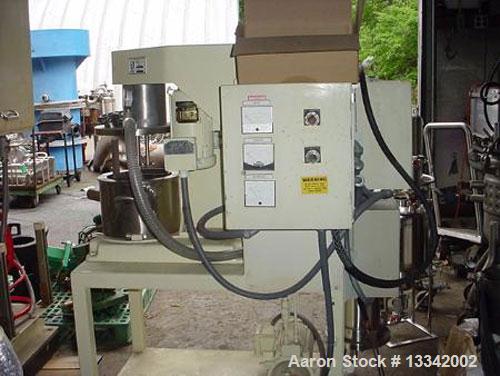 Used-Two Gallon Ross Model PVM 2 Triple Shaft Mixer. Stainless steel construction. (3) 3/4 hp motors for rotor/stator, sweep...