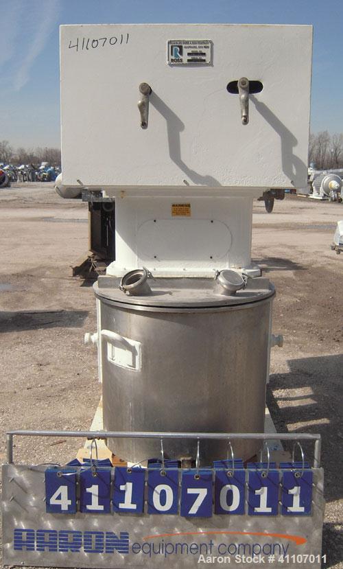 Used - Ross Versa Mixer, Model PVM-40E, 304 stainless steel. Change can design, triple agitation. (1) Anchor style agitator with scrapers, driven by a 5 hp, 1750 rpm motor with adjustable drive pulle...