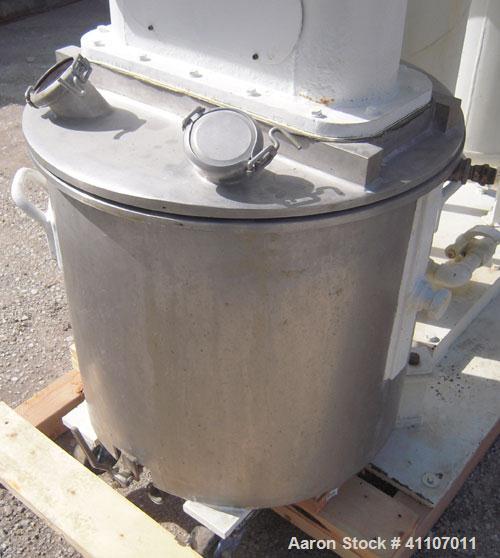 Used - Ross Versa Mixer, Model PVM-40E, 304 stainless steel. Change can design, triple agitation. (1) Anchor style agitator with scrapers, driven by a 5 hp, 1750 rpm motor with adjustable drive pulle...