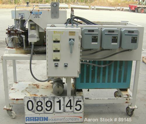 USED: Ross Versa Mix, model PVM2, stainless steel. Change can design. Approximately 9-1/2" diameter x 9" deep jacketed can, approximate 1" outlet, triple agitation. (1) Anchor style agitator, driven ...