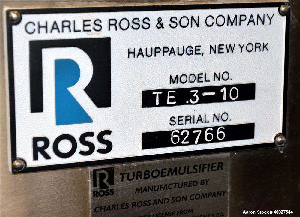 Used- Stainless Steel Ross Turbo Emulsifier, Model TE.3-10