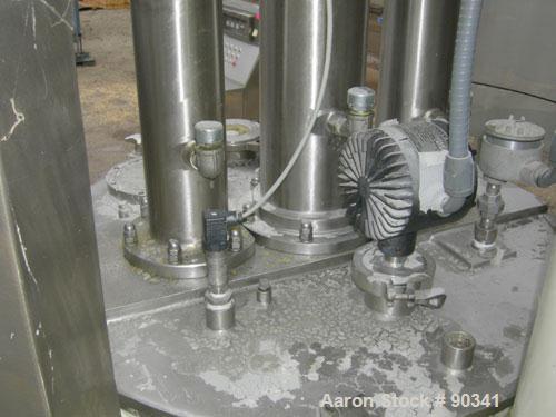 Used Ross Versa Mixer, Model PVM-100, 304 stainless steel.  Rated for full vacuum (29.5" HG) and 5 psi air for discharge purposes only. Change can design, triple agitation. (1) Anchor style agitator,...