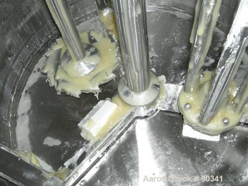 Used Ross Versa Mixer, Model PVM-100, 304 stainless steel.  Rated for full vacuum (29.5" HG) and 5 psi air for discharge purposes only. Change can design, triple agitation. (1) Anchor style agitator,...