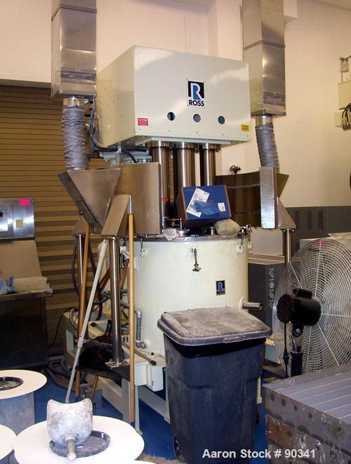 Used Ross Versa Mixer, Model PVM-100, 304 stainless steel.  Rated for full vacuum (29.5" HG) and 5 psi air for discharge purposes only. Change can design, triple agitation. (1) Anchor style agitator,...