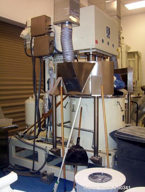 Used Ross Versa Mixer, Model PVM-100, 304 stainless steel.  Rated for full vacuum (29.5" HG) and 5 psi air for discharge purposes only. Change can design, triple agitation. (1) Anchor style agitator,...
