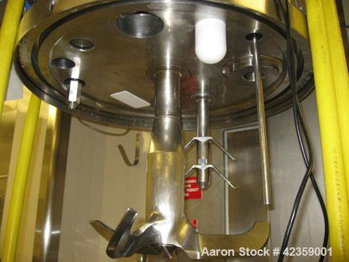 Used Collette 75 Liter High Shear Granulator, Model VACTRON 75, 316L polished stainless steel contact parts. Jacketed bowl 20-1/2'' diameter x 15'' deep. Internal rated 10 psig at -20 to 320 deg F, 3...