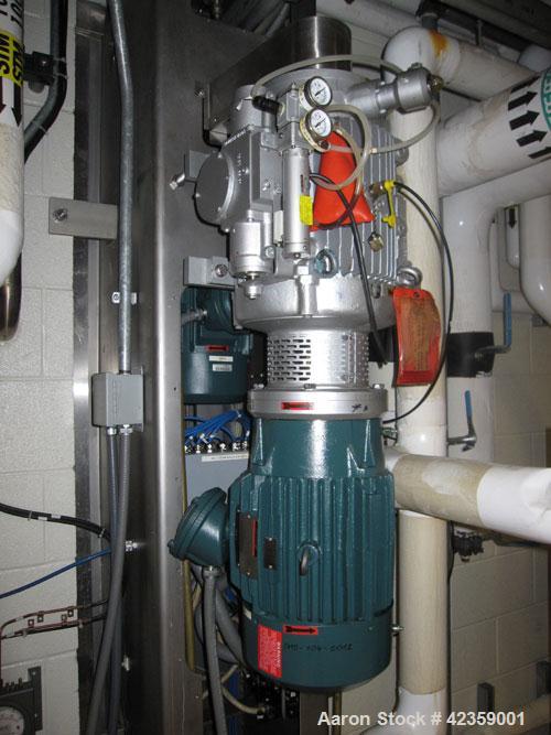 Used Collette 75 Liter High Shear Granulator, Model VACTRON 75, 316L polished stainless steel contact parts. Jacketed bowl 20-1/2'' diameter x 15'' deep. Internal rated 10 psig at -20 to 320 deg F, 3...