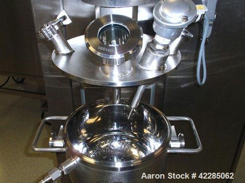 Used Collette High Shear Mixer, Model GRAL10. Stainless steel construction. 10 Liter jacketed bowl rated 2 bar, with main blade and chopper, 480 volt 60 hz, serial# 05GR100100099, new 2006.