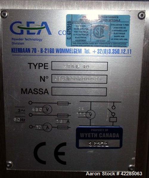 Used Stainless Steel Collette High Shear Mixer, Model GRAL10