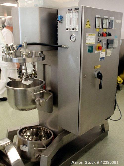 Used Collette High Shear Mixer, Model GRAL25. Stainless steel construction. (2) 25 Liter jacketed bowl with main blade and chopper, 575 volt 60 hz, serial# 89MG2517.