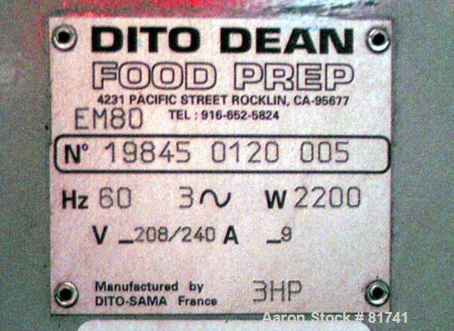 Used Dito Dean Vertical Planetary Mixer, model EM80, 84 quart capacity.