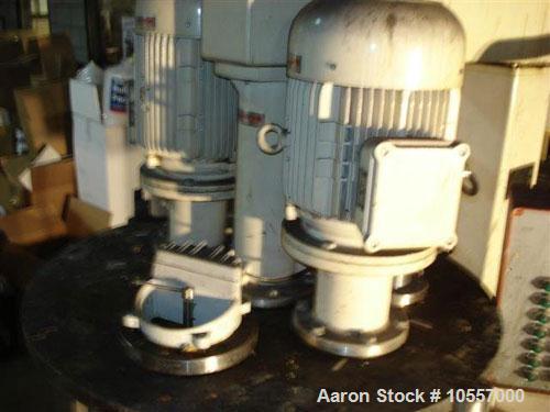 Used Fryma Model 400 Vacuum Mixer.  Includes (2) jacketed mixing tanks measuring 33.25" diameter x 38" deep.  Agitation has scrape surface, auger and dispenser.  Hydraulic bowl lift.  Machine footpri...