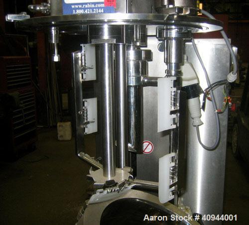 Used Fryma Triple Shaft Vacuum Mixer, Model VME-20, stainless steel. 38 liter total capacity, 20 liter working capacity, internal rated -1 bar (vacuum internal) at 95 deg C, jacket rated 4 bar (58 ps...