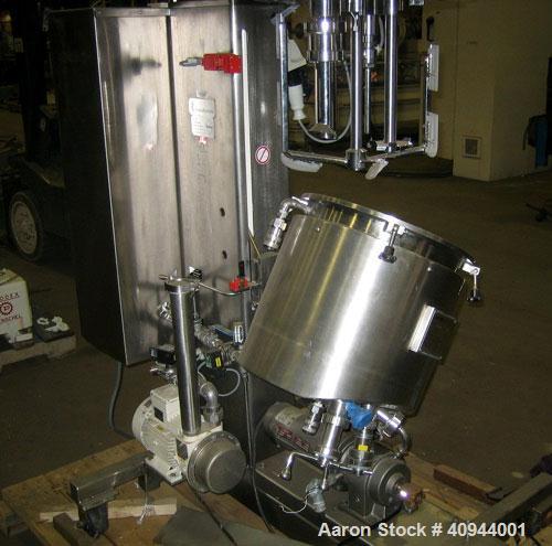 Used Fryma Triple Shaft Vacuum Mixer, Model VME-20, stainless steel. 38 liter total capacity, 20 liter working capacity, internal rated -1 bar (vacuum internal) at 95 deg C, jacket rated 4 bar (58 ps...