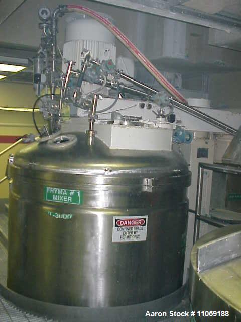 Used- 2400 Liter Fryma VME-2400 Vacuum Processing Vessel. Sanitary construction, 2400 Liter (630 Gallon) working capacity. W...