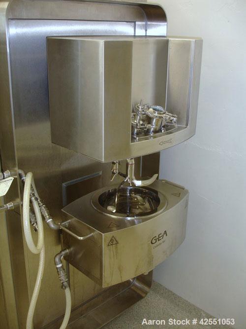 Used GEA Aeromatic Collette Single Pot High Shear Mixer, Model ULTIMAGRAL 10. 10 Liter jacketed bowl with chopper and main blades, PLC controls, 460 volt, provision for soft wall containment, serial ...