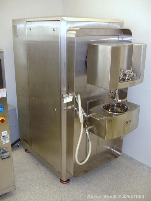 Used GEA Aeromatic Collette Single Pot High Shear Mixer, Model ULTIMAGRAL 10. 10 Liter jacketed bowl with chopper and main blades, PLC controls, 460 volt, provision for soft wall containment, serial ...
