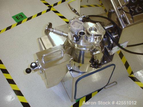 Used Glatt Powerex High Shear Mixer, Model FM-VG-05, stainless steel. 5 Liter (1.32 gallon) jacketed bowl, 3 liter (.79 gallon) working capacity, 1.5 kW main drive, .4 kW chopper, on portable base wi...