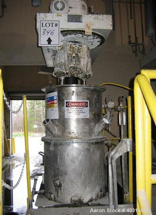 Used Ross mixer, model HDM- 40 gallon stainless steel, vacuum double planetary mixer with hydraulic lift and stainless steel bowl.