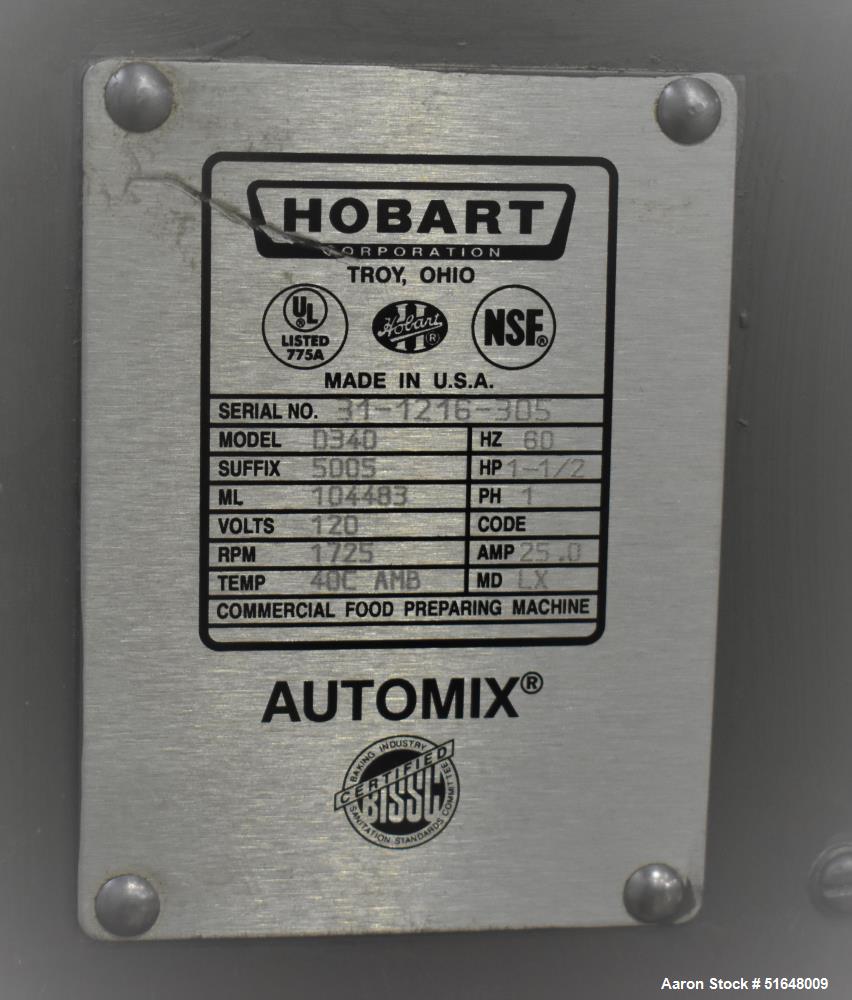 Used Hobart All Purpose D340 (40 Quart) Mixer