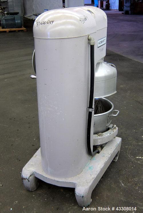 Used Hobart All Purpose Mixer, Model H-600, 60 Quart Capacity (15 Gallon). (4) Fixed speeds. Includes a wire stainless steel bowl guard, manual bowl lift, (1) 18” diameter x 16” deep 304 stainless st...