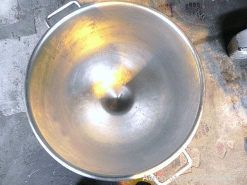 Used Hobart All Purpose Mixer, Model H-600, 60 Quart Capacity (15 Gallon). (4) Fixed speeds. Includes a wire stainless steel bowl guard, manual bowl lift, (1) 18” diameter x 16” deep 304 stainless st...