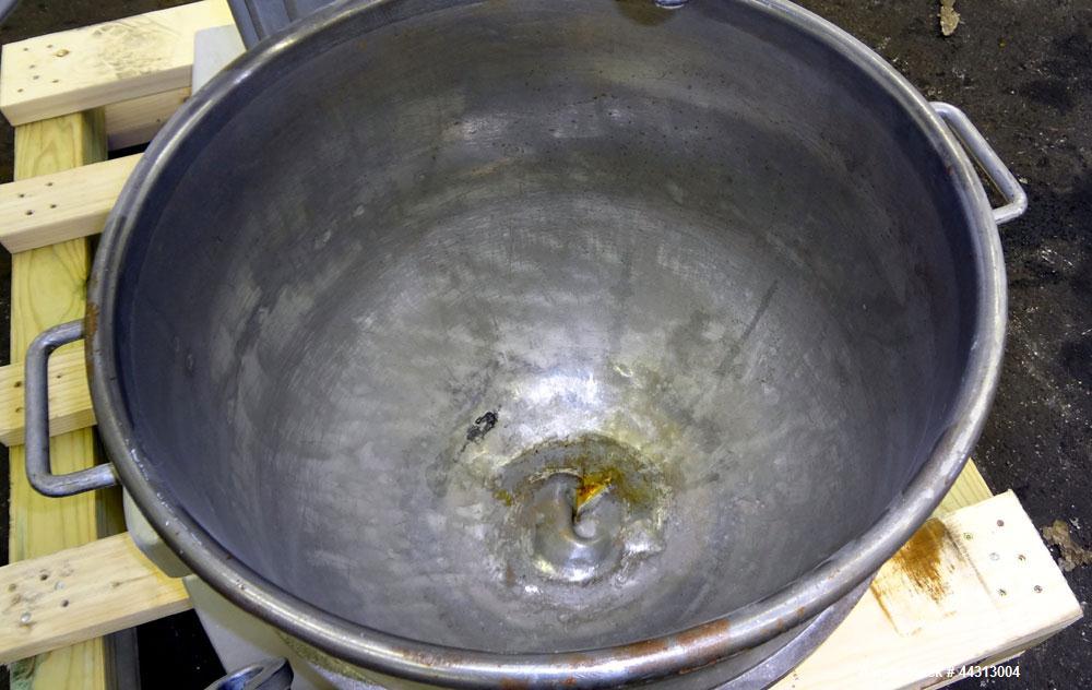 Used Hobart All Purpose Mixer, Model L-800, 80 Quart Capacity. (4) Fixed speeds. Includes a wire stainless steel bowl guard, manual bowl lift, (1) 18” diameter x 20” deep carbon steel mixing bowl, (1...