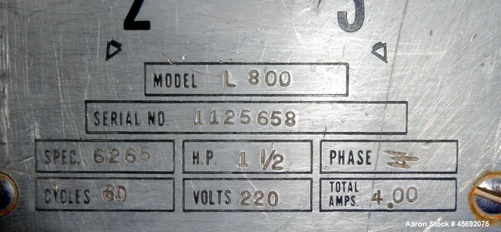 Used Hobart Mixer, Model L800. 80 Quart capacity stainless steel bowl. Driven by a 1-1/2hp, 3/60/220 volt. Serial# 1125658.