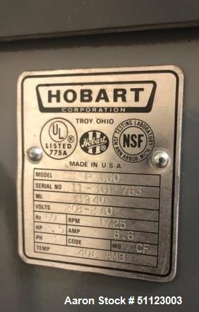 Used Hobart 60 Quart Floor Mixer