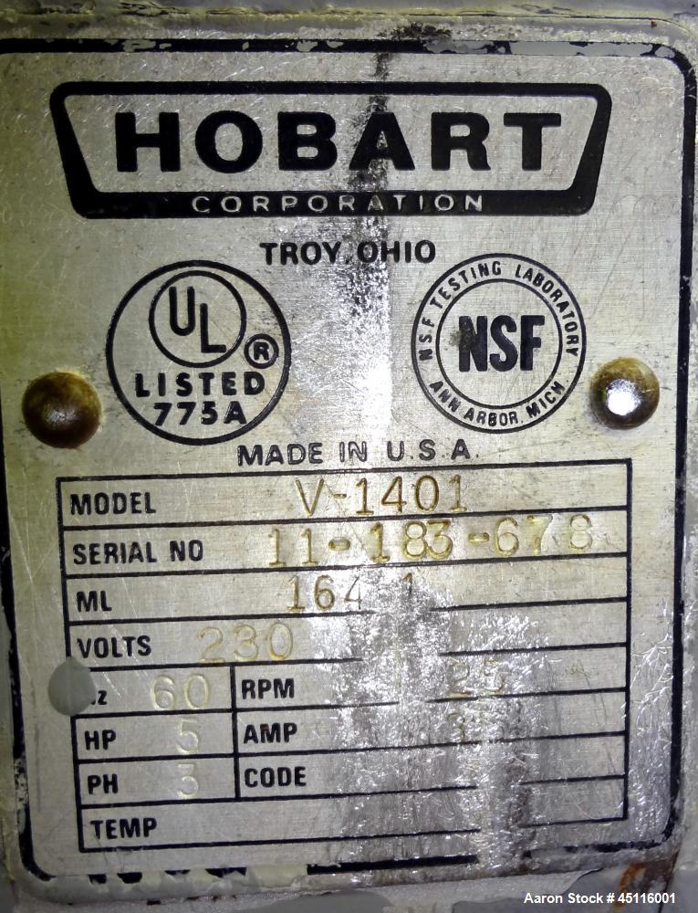 Used Hobart All Purpose Mixer, Model V-1401, 140 Quart Capacity