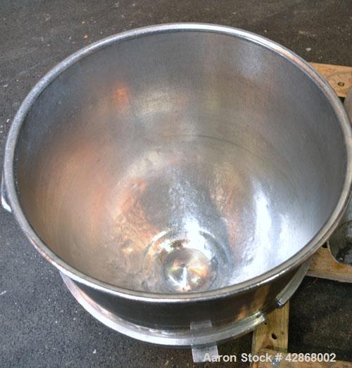 Used Hobart All Purpose Mixer, Model V1401, 140 Quart Capacity. (4) Fixed speeds with timer, approximate agitator rpm 46, 80, 150, and 265. Includes a wire stainless steel bowl guard, power bowl lift...