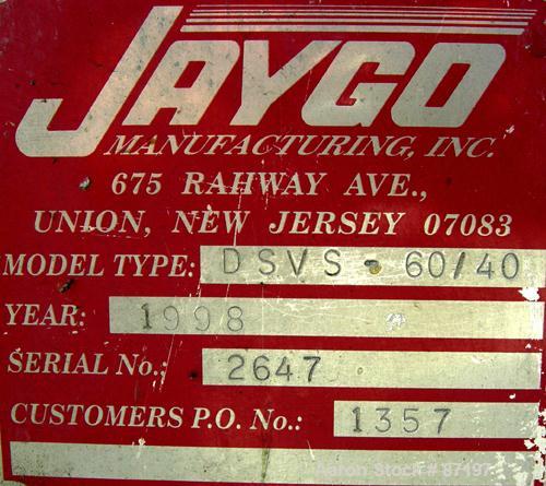 Used Jaygo Dual Shaft Variable Speed Mixer, Model DSVS60/40
