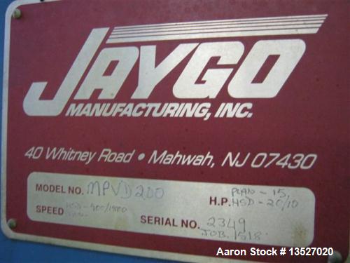 Used- Jaygo Planetary Mixer, Model MPVD200, 200 liter