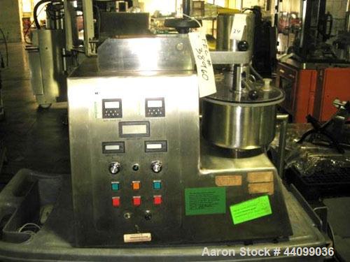 Used Key High Shear Granulating Mixer, Model KG5, Stainless Steel. (3) Bowls, top mounted chopper, on base. Serial# J1-2902.