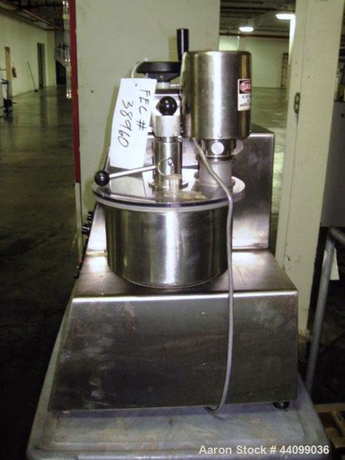 Used Key High Shear Granulating Mixer, Model KG5, Stainless Steel. (3) Bowls, top mounted chopper, on base. Serial# J1-2902.
