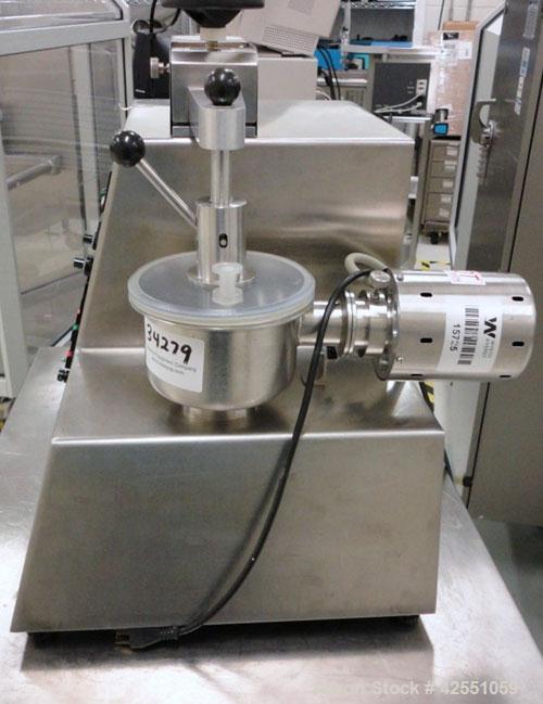 Used Key International High Shear Granulating Mixer, Model KG-5, Stainless Steel. 5 Liter, 1 liter standard bowls, 3 liter tulip bowl, , 1/5 hp chopper, 1 hp main motor, bench top design.
