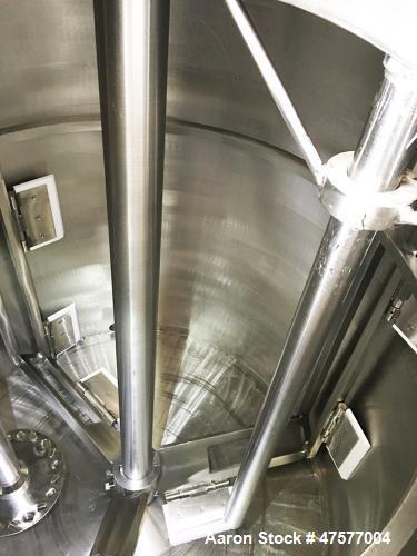 Used Myers Dual Shaft Vacuum Mixer, Model V550AH-20-30-1539. The mix cans measure 44" ID x about 46" deep which results in a volume of about 300 US gallons. Working volume is less. The mix cans have ...
