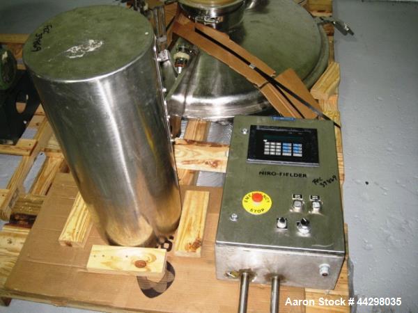 Used Niro Fielder High Shear Granulating Mixer, Model PMA-1200, 316 stainless steel construction, 50 kw DC main impeller, 0-140 rpm, 22/15 kw DC chopper, 3600/1800 rpm, jacketed bowl rated 2 bar at 8...