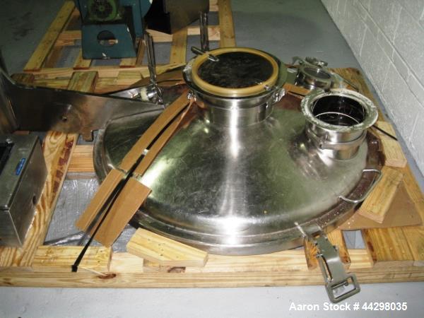 Used Niro Fielder High Shear Granulating Mixer, Model PMA-1200, 316 stainless steel construction, 50 kw DC main impeller, 0-140 rpm, 22/15 kw DC chopper, 3600/1800 rpm, jacketed bowl rated 2 bar at 8...
