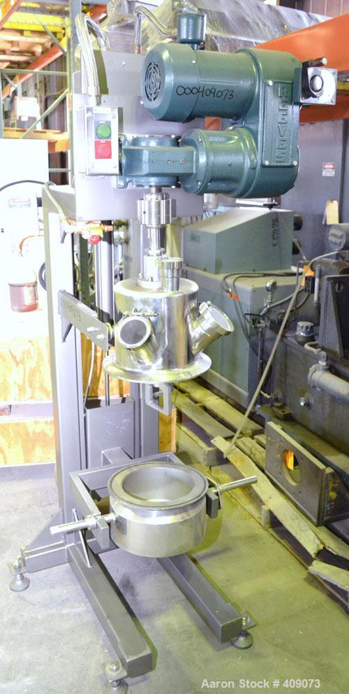 Unused- Lab Size Vacuum Double Planetary Mixer, 316 Stainless Steel. Approximate mixing capacity 3.7 liter (1 gallon). (2) 316 Stainless steel stirrers. Top stationary cover with sight glass, manual ...