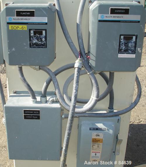 USED: Ross planetary Powermix, model PD-2. Mixing capacity of 1 quart to 1.5 gallon, total capacity of 2 gallons. 304 stainless steel, jacketed change can design polished, 9-5/8" diameter x 7-5/8" de...