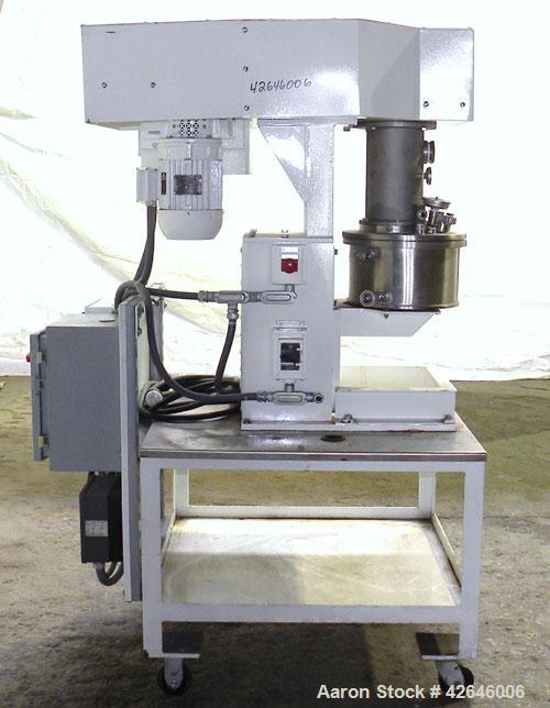Used Premier Mill Prem-A-Mix ESD Dual Shaft Disperser, model ESD/1/2, 316 stainless steel. 2 Gallon working capacity, 2-3/4 total. Stainless steel jacketed mixing can 10-1/2" diameter x 7" deep, inte...